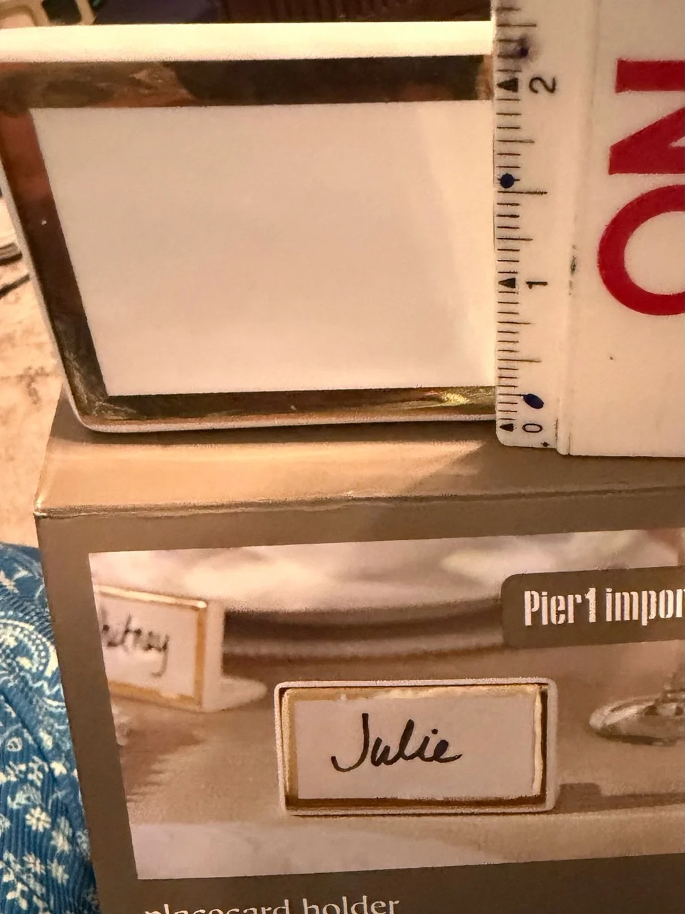 Pier 1 White and Gold Placecard Holders - Set of 4